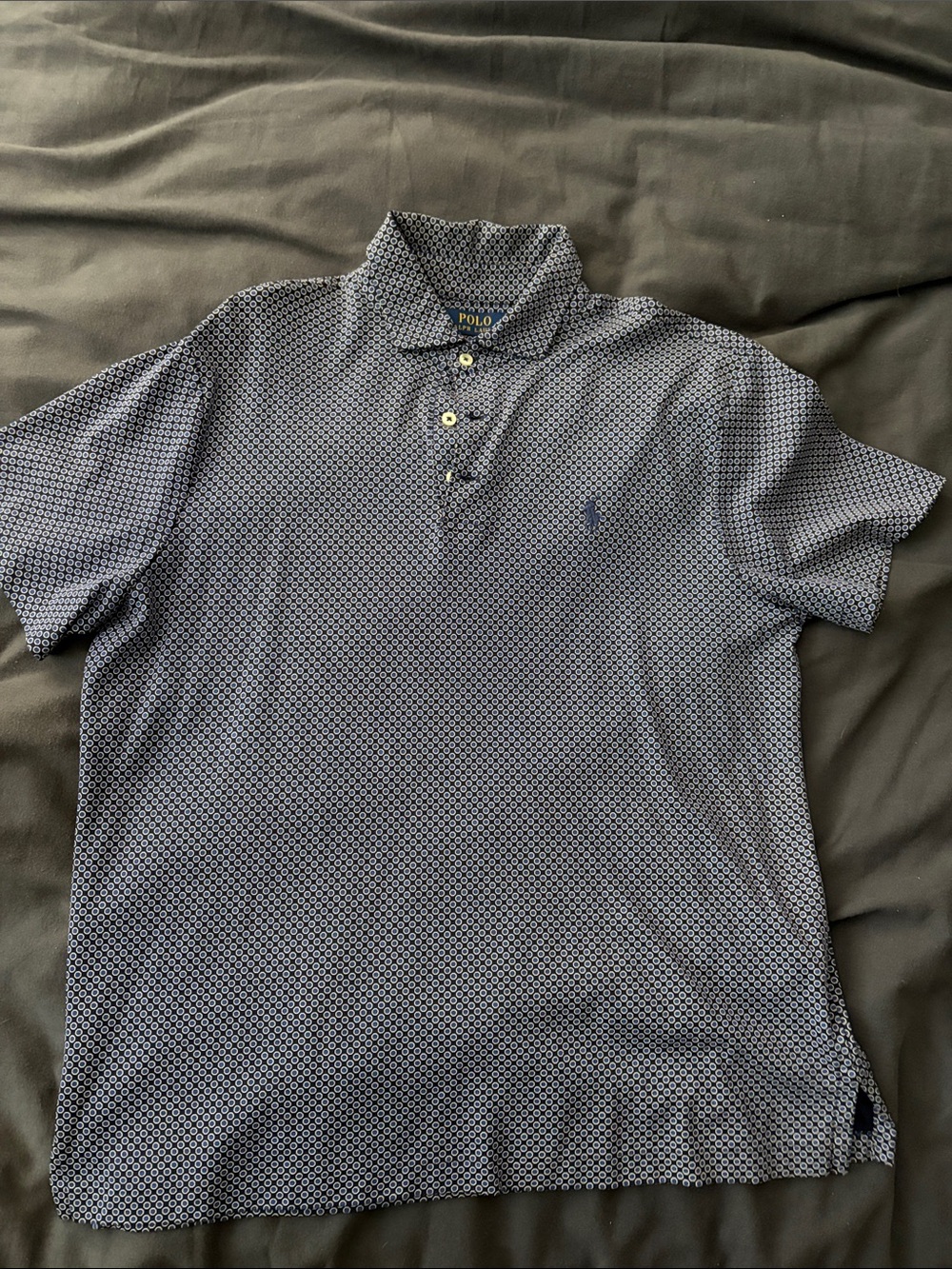 Polo by Ralph Lauren Navy Micro-Geo Print Polo